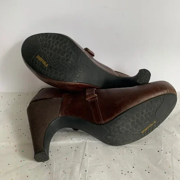 Tsubo Acrea Size 10 Brown Leather Slingback Mary Jane Pumps Comfort - 9.5 39.5 - Picture 6 of 13